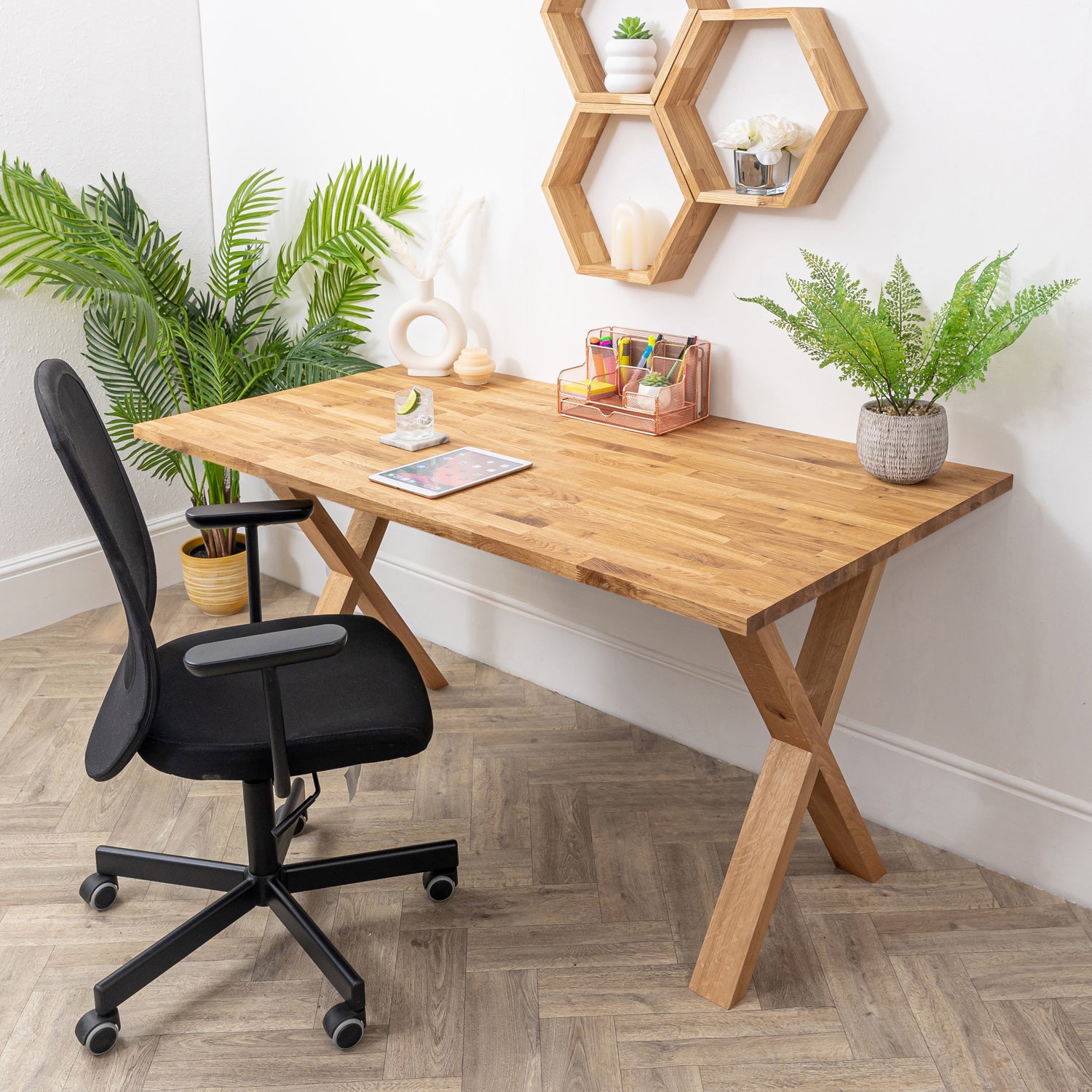 Small metal and store wood desk