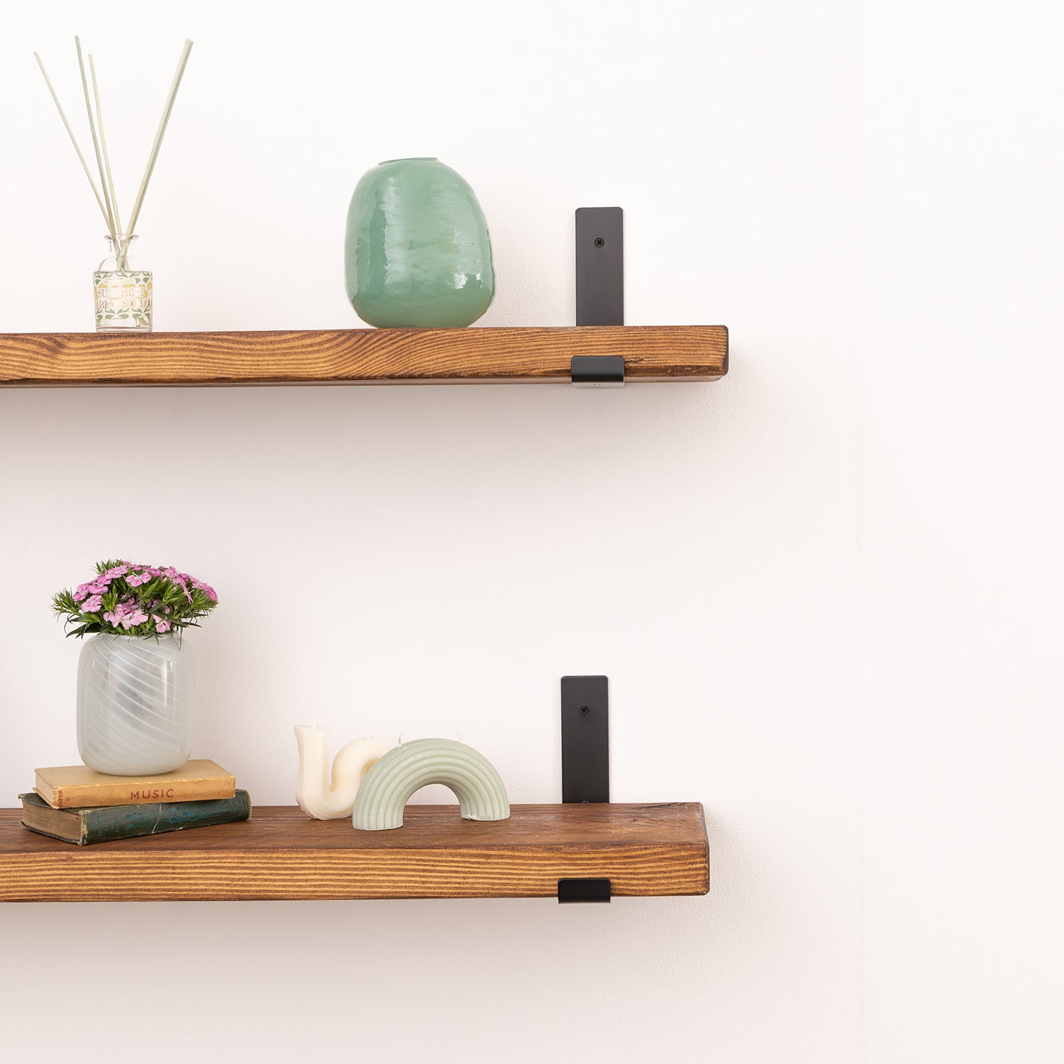 Pine Rustic Shelf - Tudor Oak