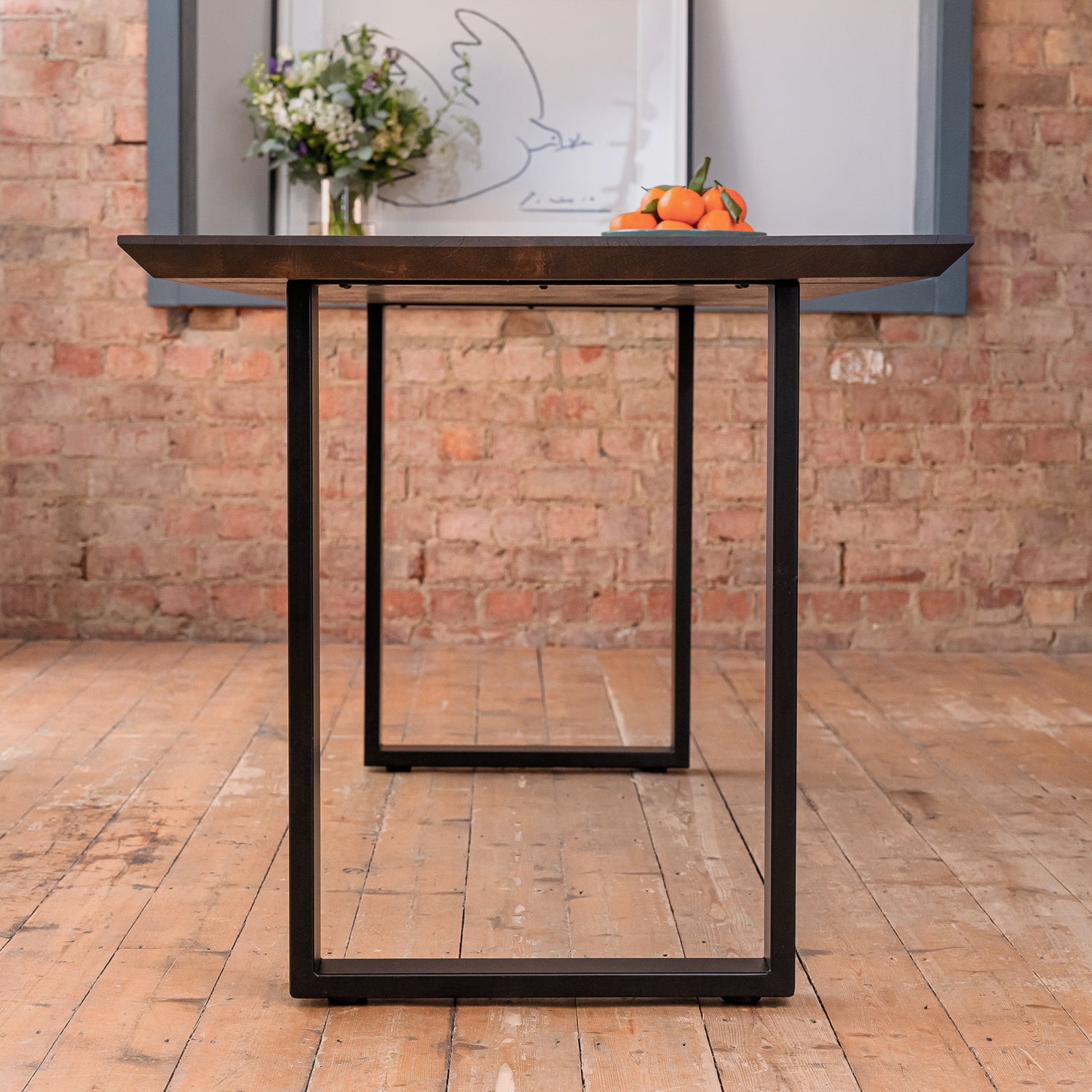 Premium Solid Oak Dining Tabletop - Charcoal