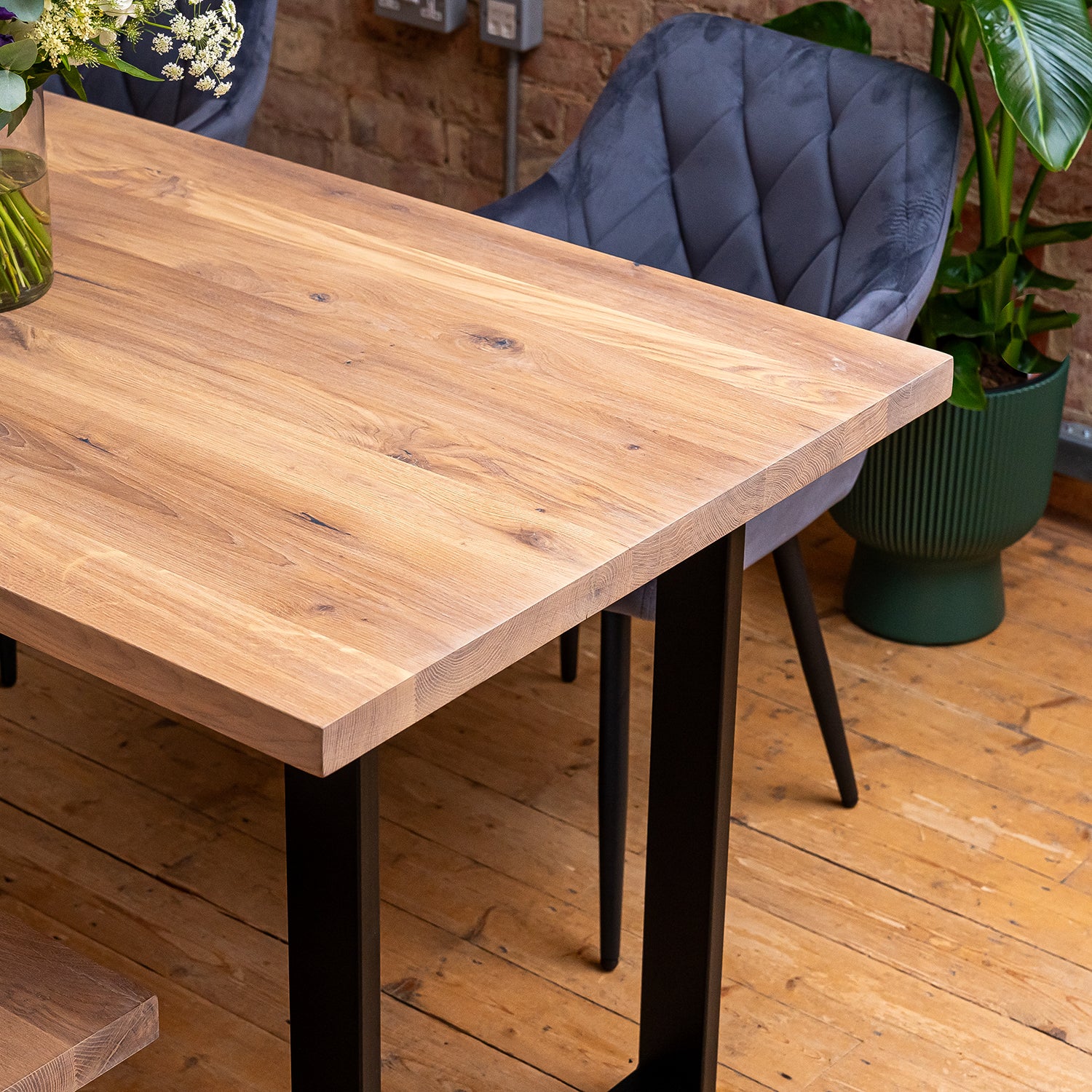 Premium Solid Oak Dining Tabletop - Natural Oak