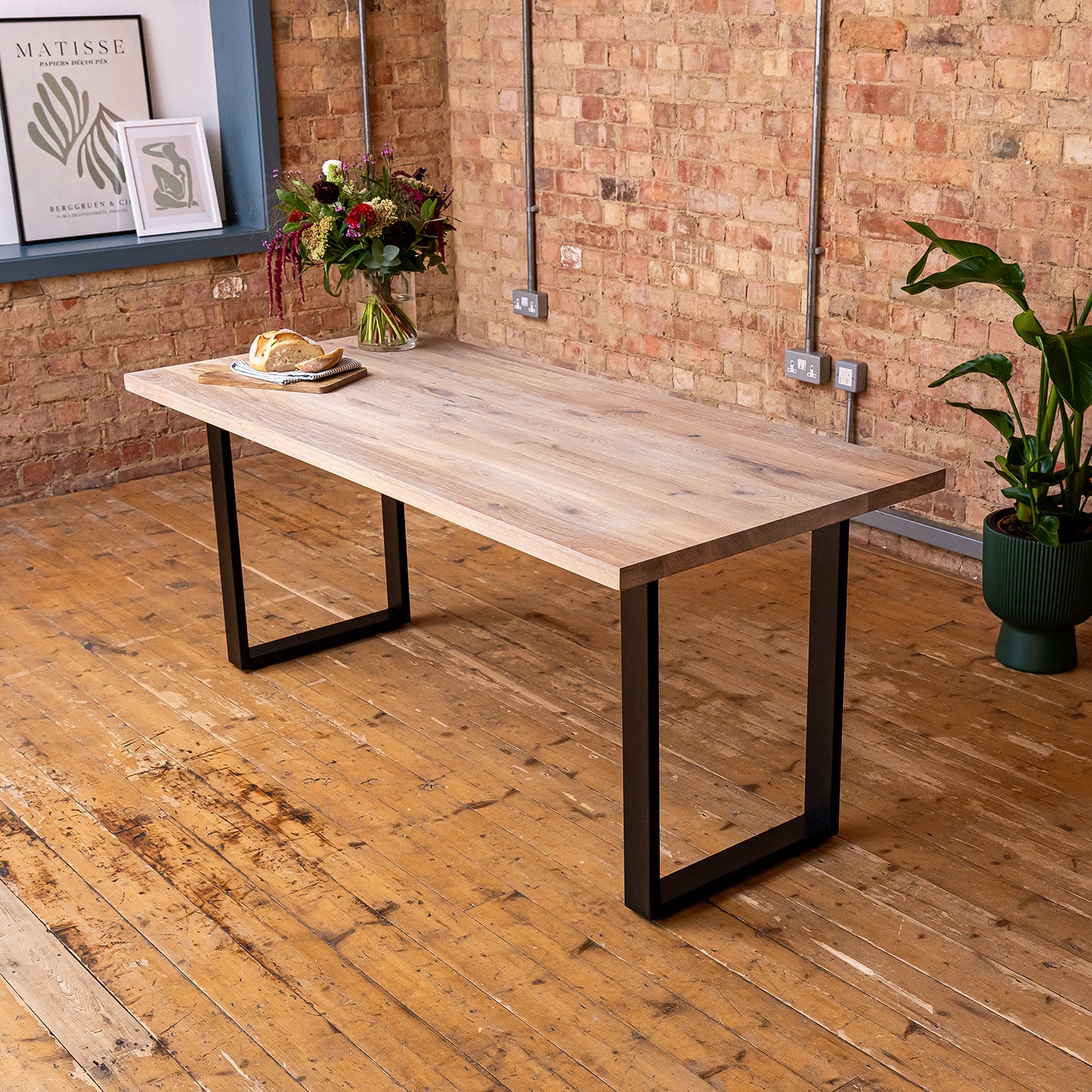 Premium Solid Oak Dining Tabletop - White Oak