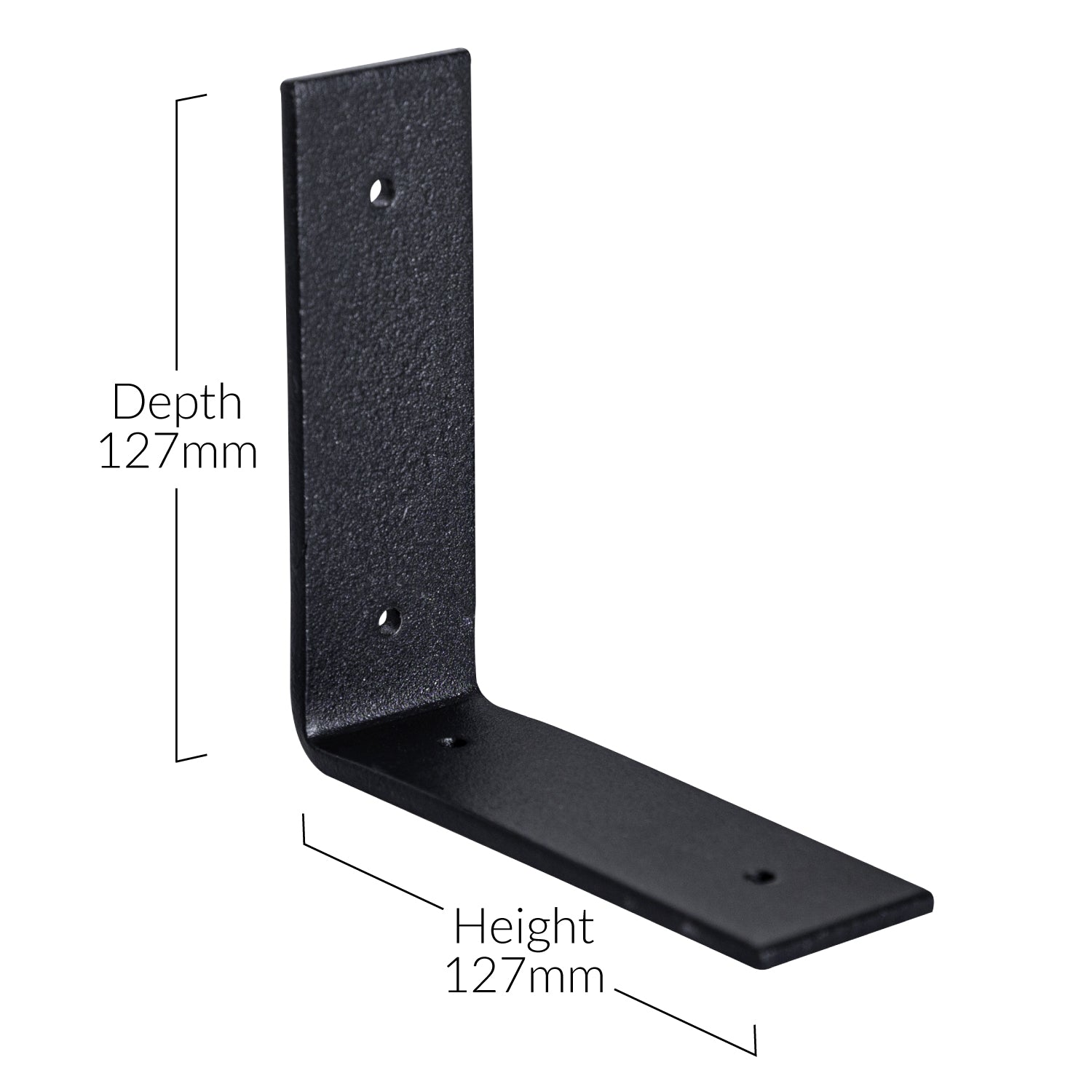 Black Flat-Style Scaffolding Brackets for 150mm depth shelves (dimensions)