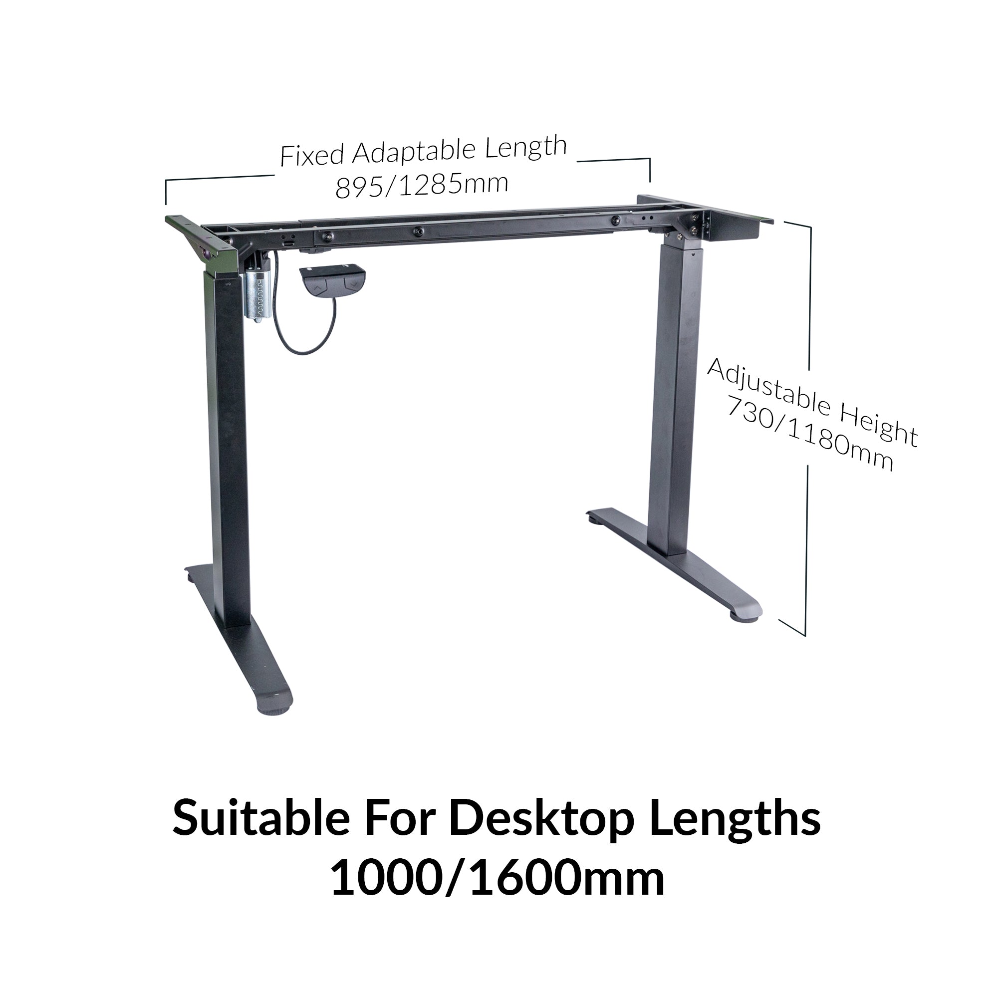 Black Metal Sit Stand Desk Frame - domli d1
