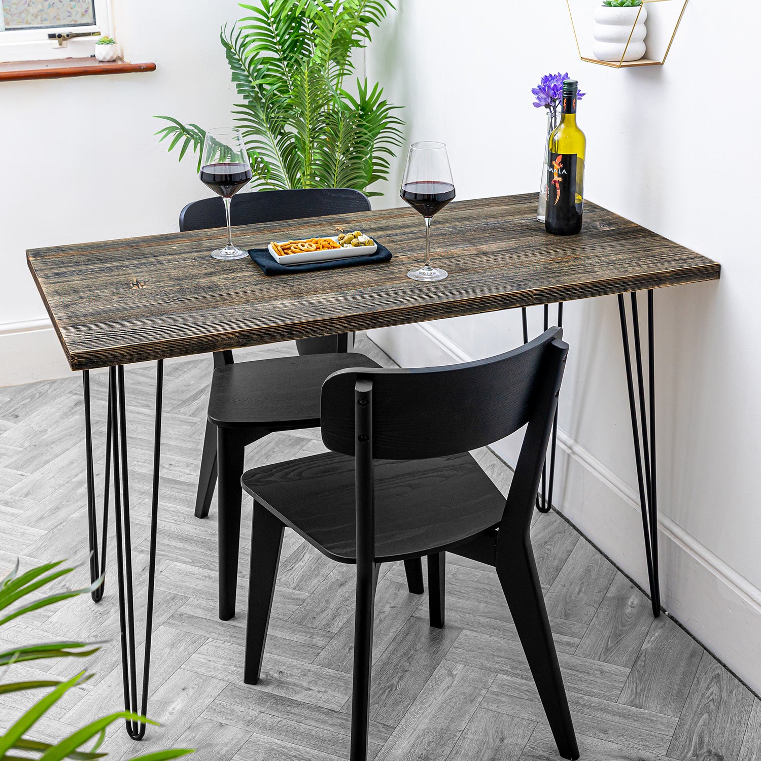 Black Solid Wood Table tops
