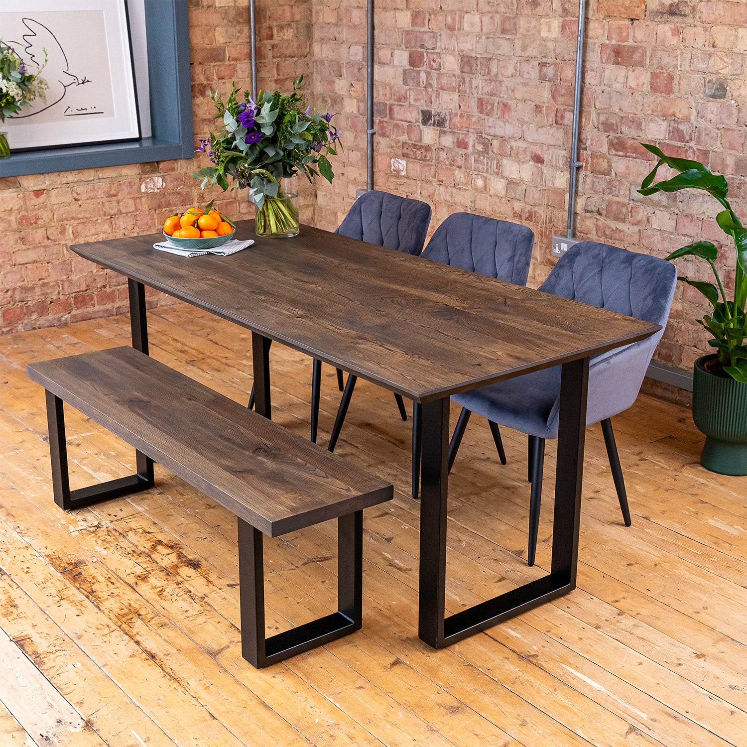 Black Wood Dining Tabletop