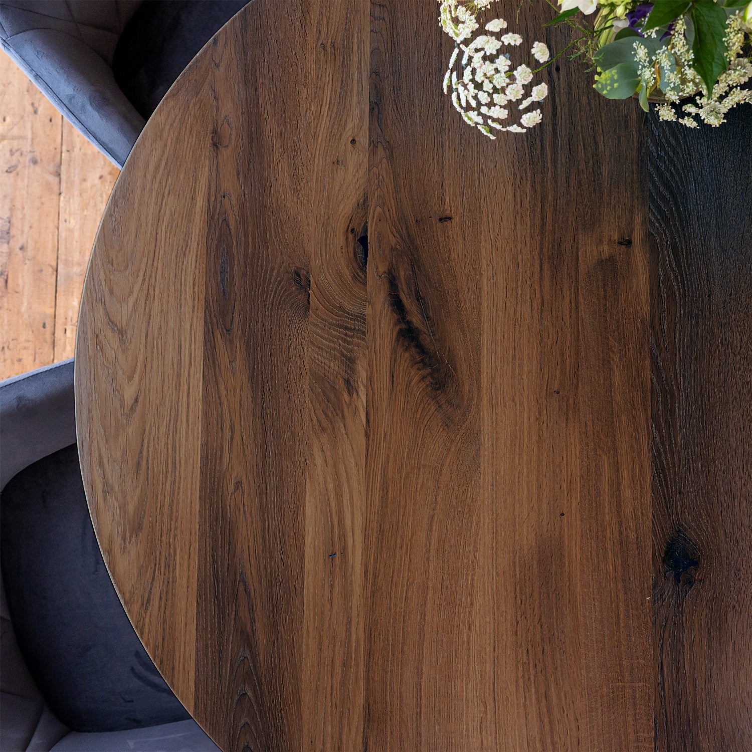 Black Wood Round Dining Table