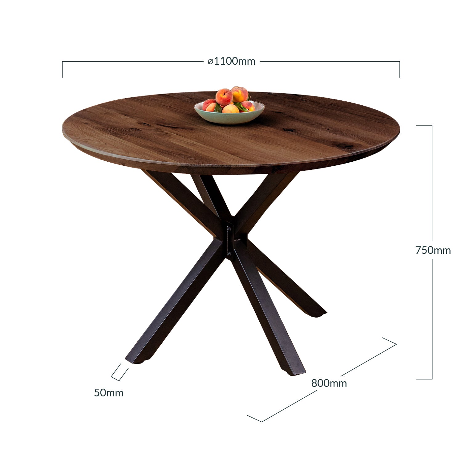 Black Wood Round Dining Table