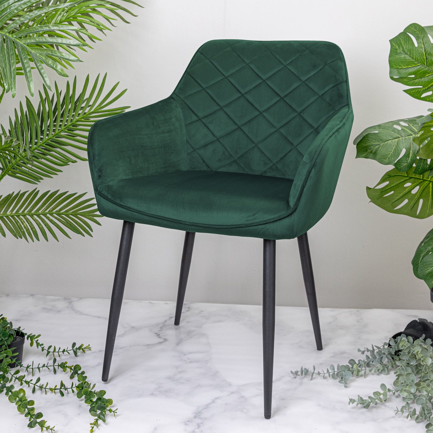 Bottle Green Velvet Dining Chair