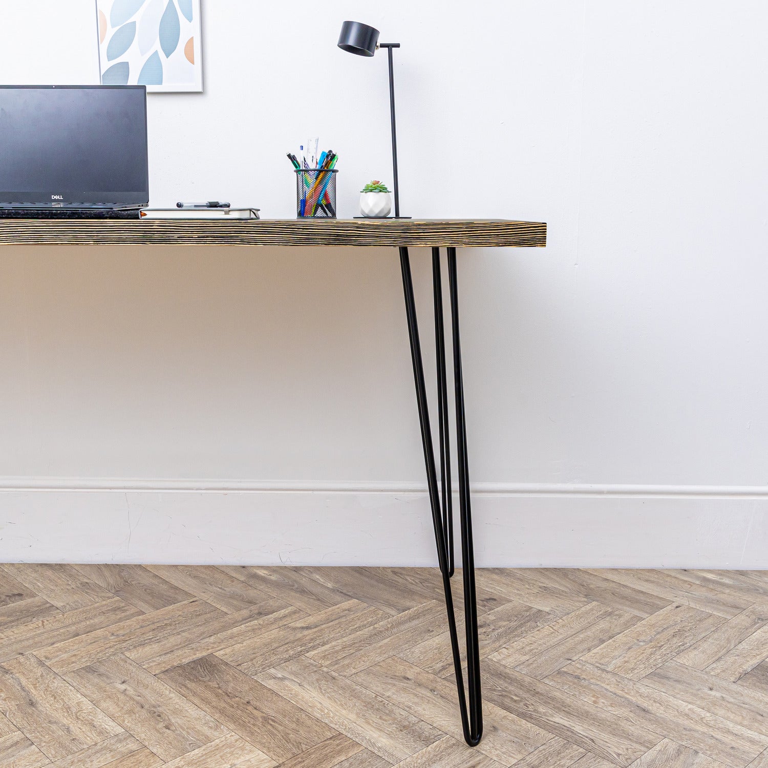 Black hairpin shop leg desk