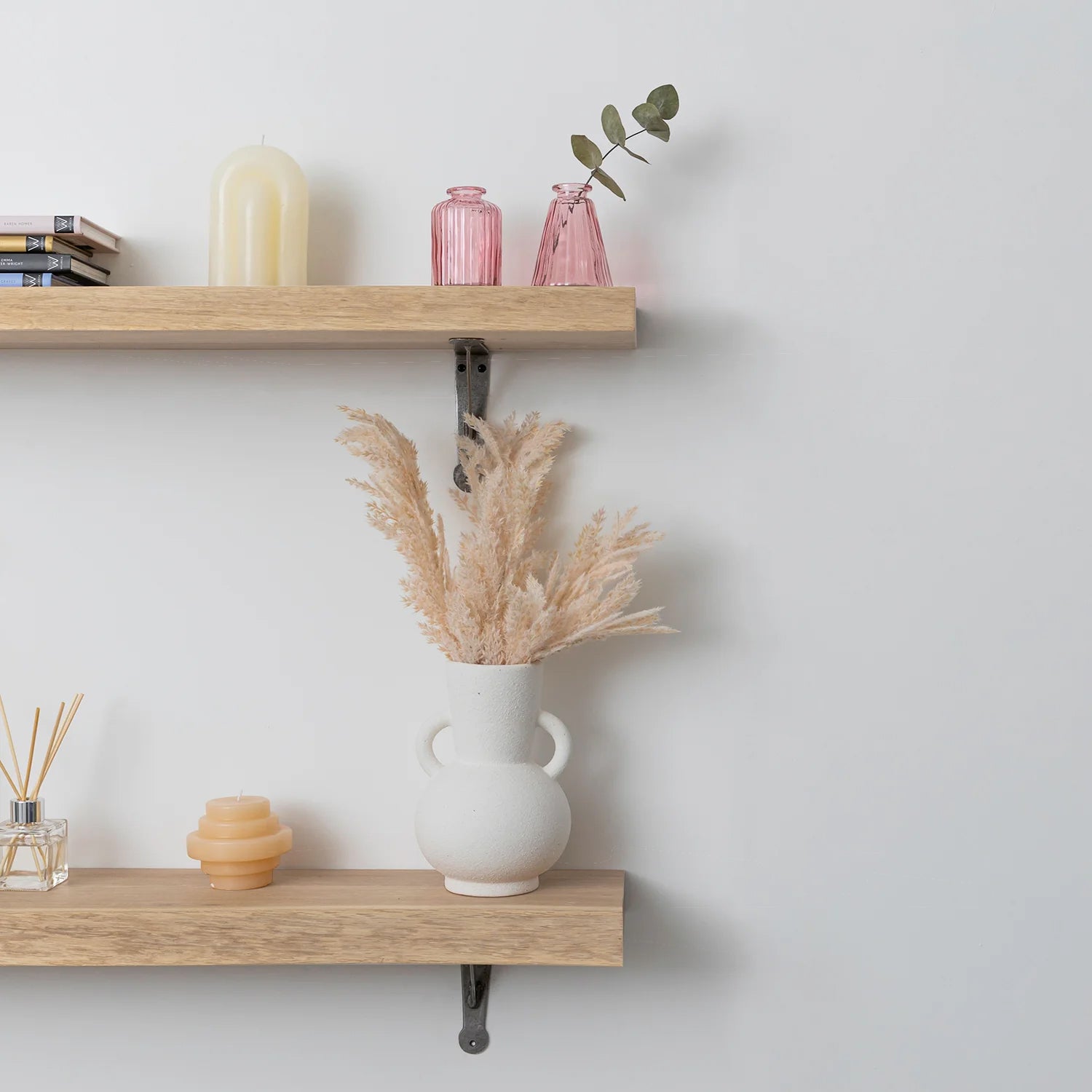 Live Edge Wood Shelves (Sanded) with Hand-Forged Iron Brackets