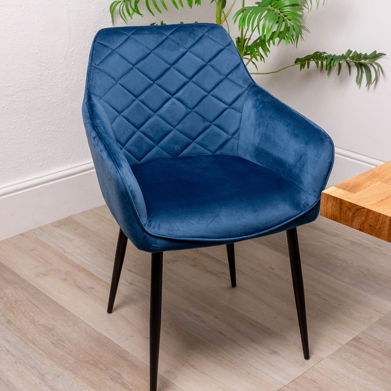 Moroccan Blue Velvet Dining Chair