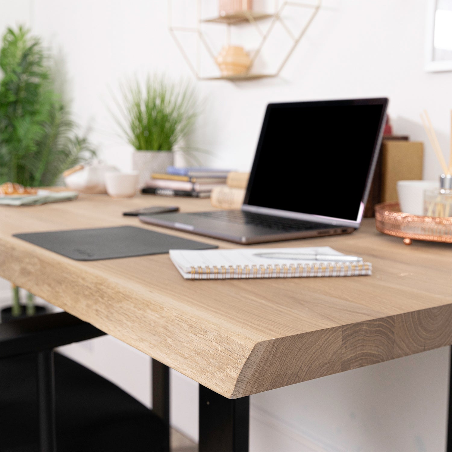 Oak Live Edge Solid Wood Desktop (Sanded)