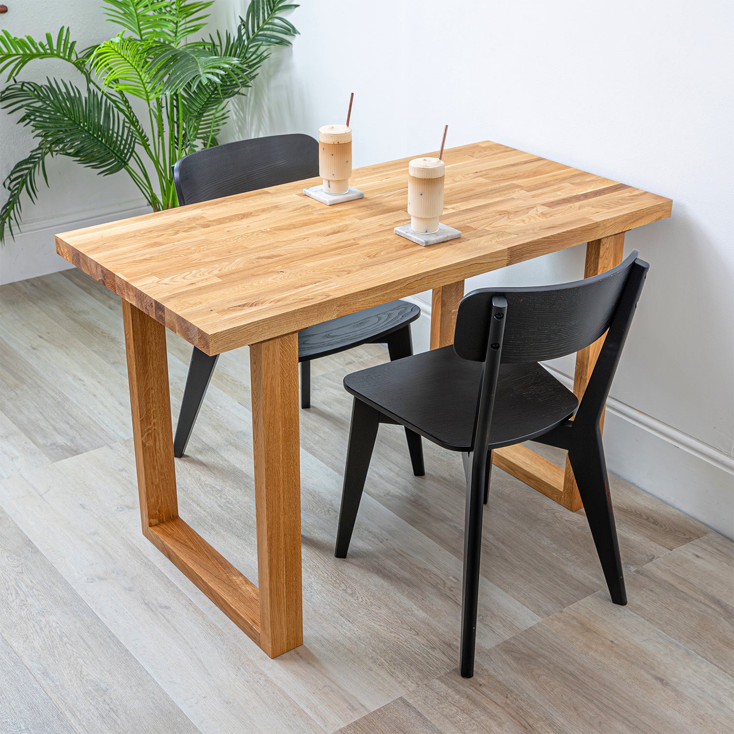 Oak Solid Wood Table With Wooden Square Legs | 1200mm x 600mm