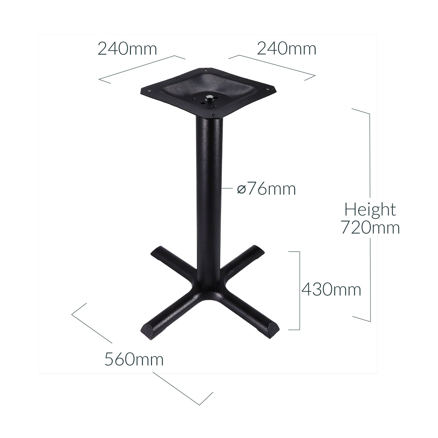 Powder-Coated Cast Iron Table Base