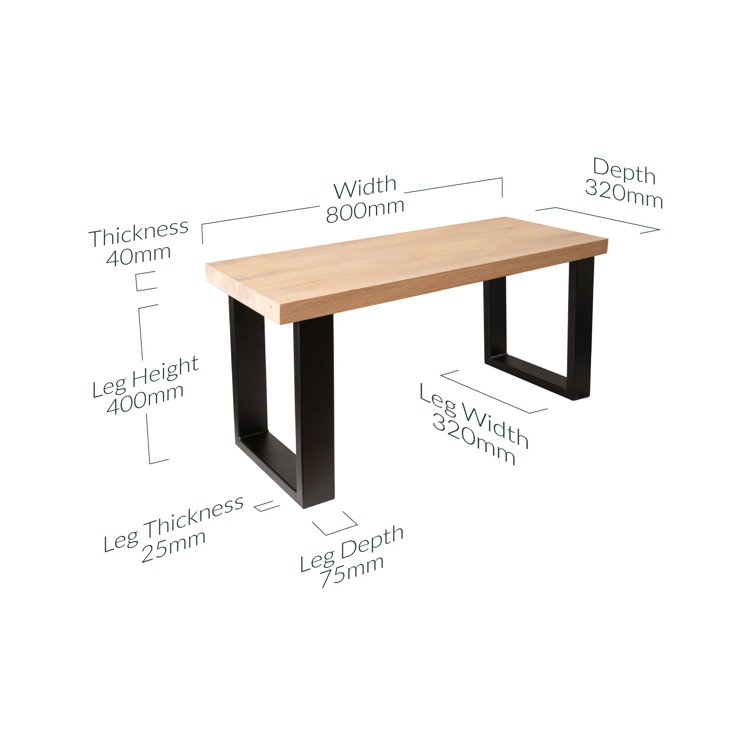 Premium Solid Oak Bench for Dining Table - Natural Oak