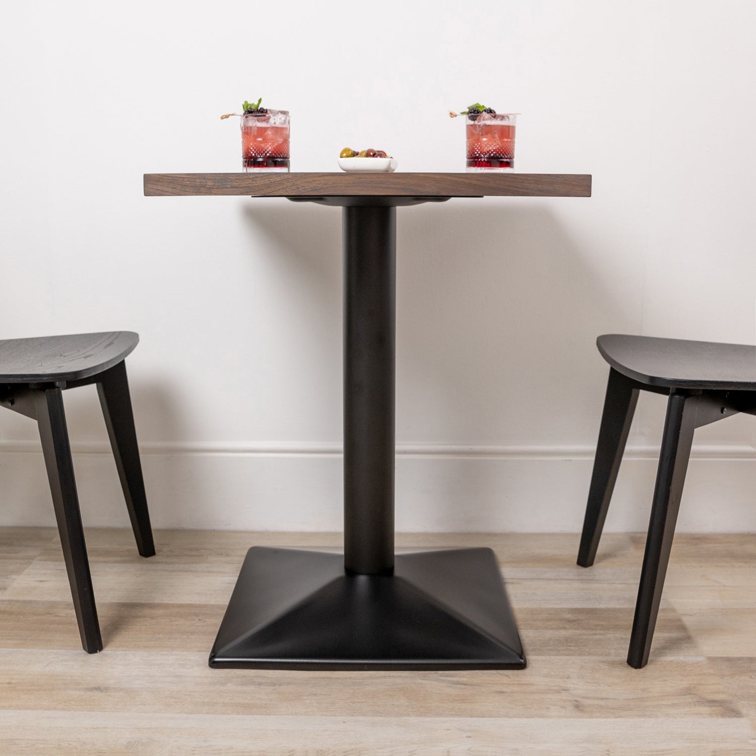 Premium Solid Oak Bistro Tabletop - Charcoal