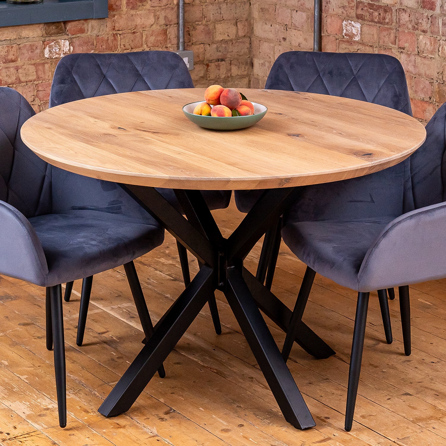 Premium Solid Oak Round Dining Table - White Oak