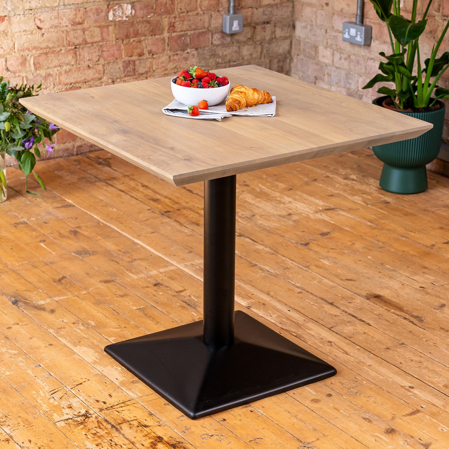 Premium Solid Oak Small Dining Table - White Oak