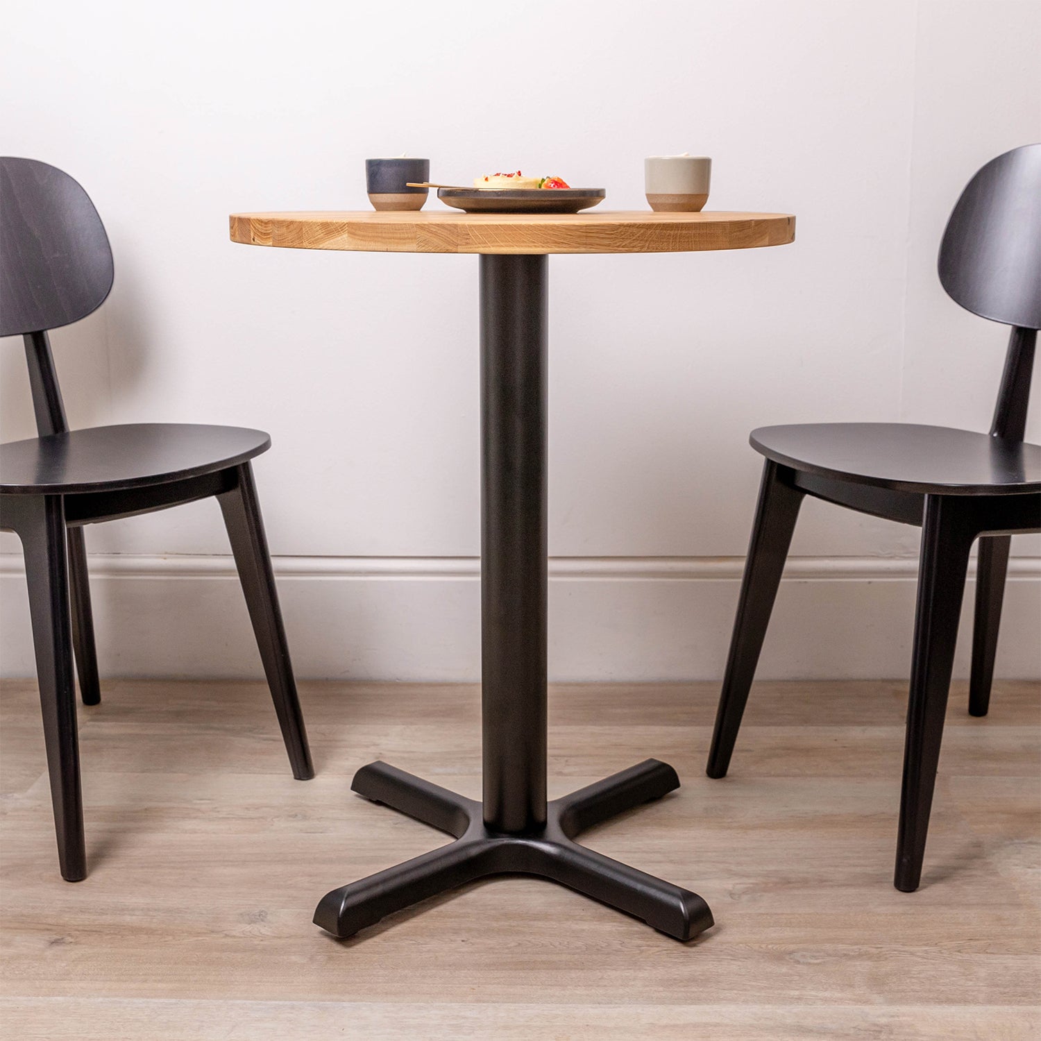 Solid Oak Round Cafe Table