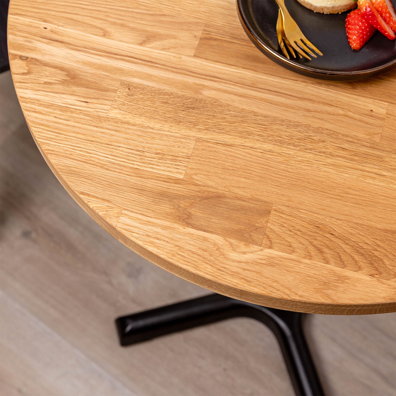 Solid Oak Round Cafe Table