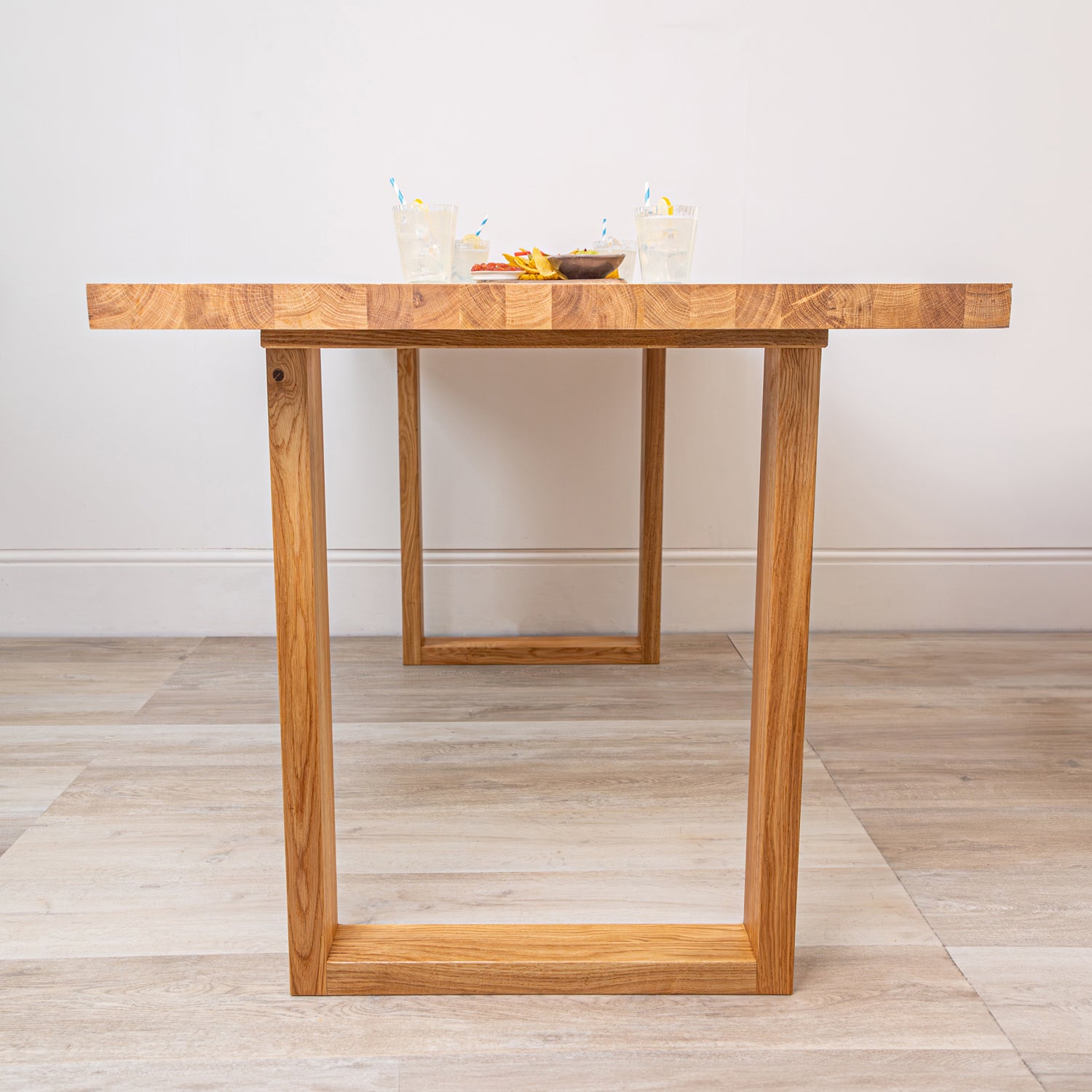 Solid Oak Table with Solid Oak Square Legs