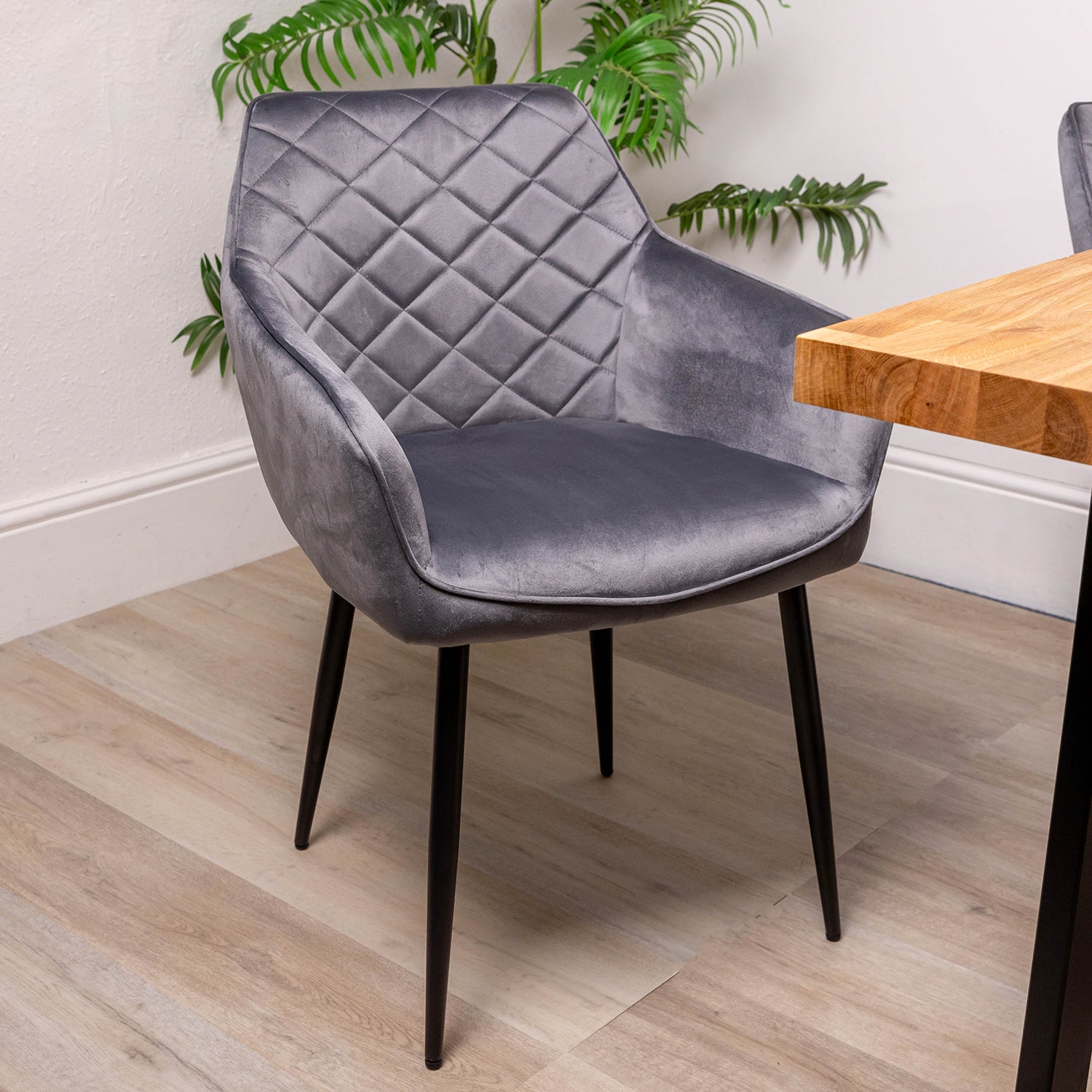 Storm Grey Velvet Dining Chair