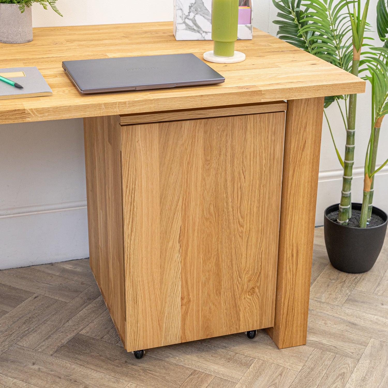 Wood Under Desk Pedestal Unit with Door