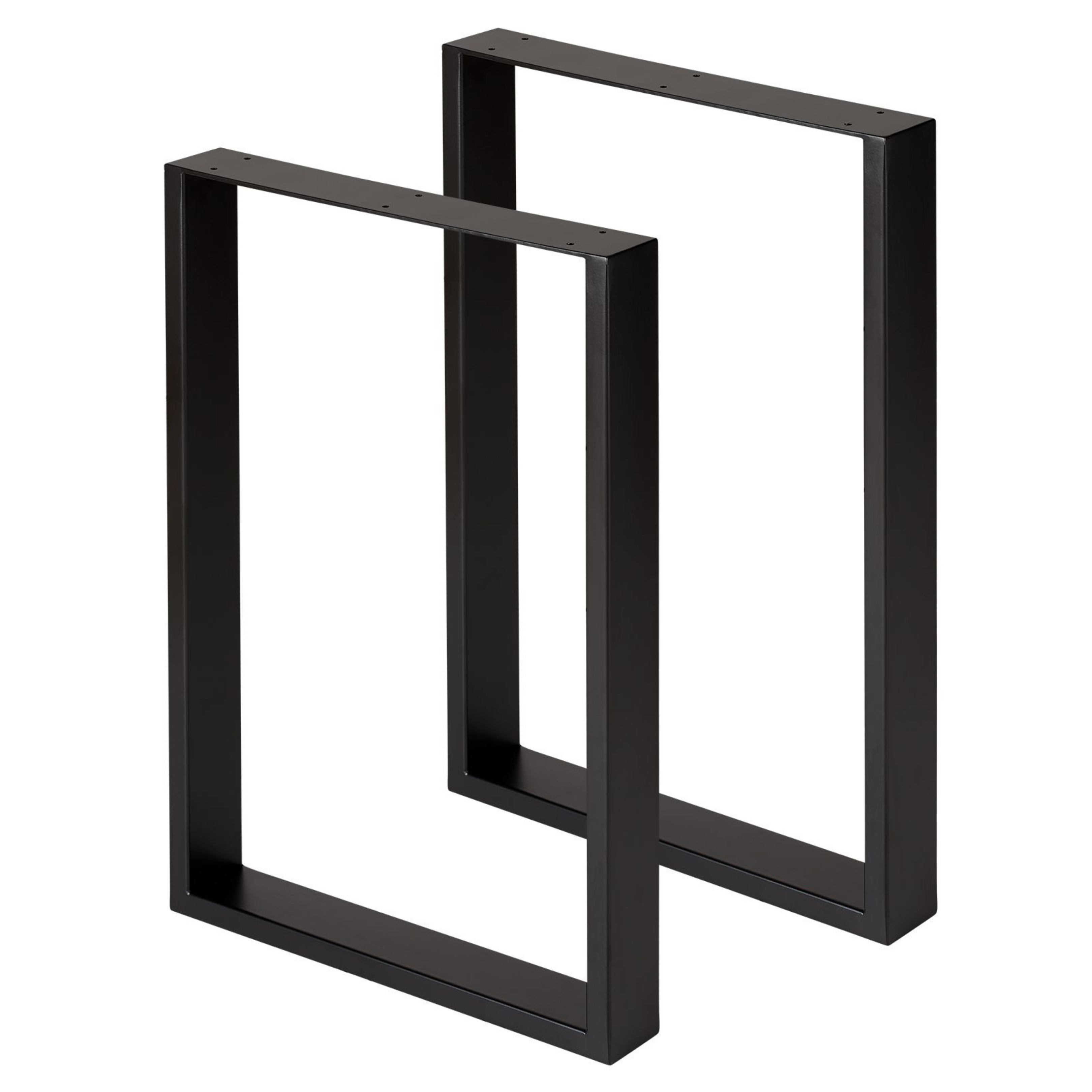 Black Square Metal Legs for Tables & Desks 710mm high x 500mm wide set of 2